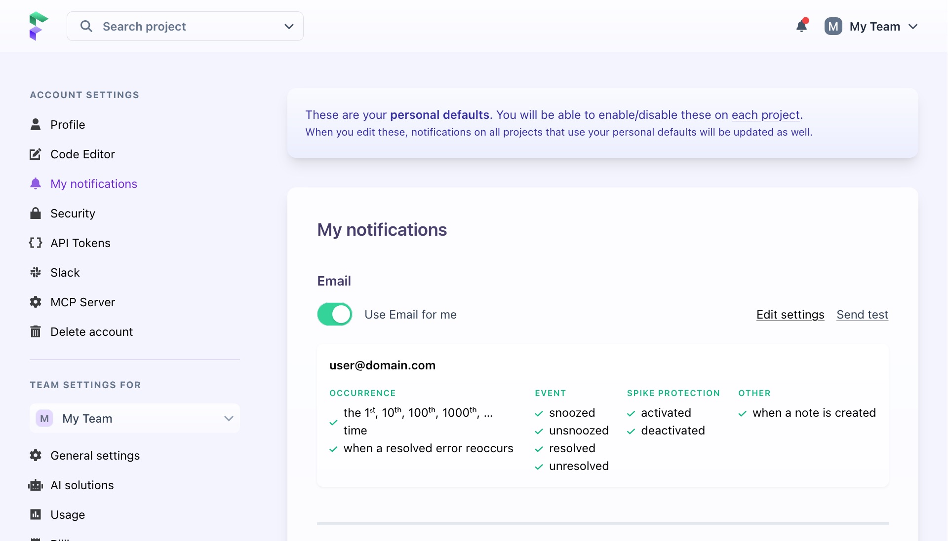 Screenshot of my notifications screen